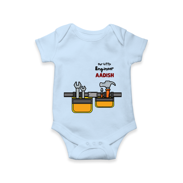 Our Little Engineer Romper | Custom Baby Romper for Festival and Learning - BABY BLUE - New Born (Chest 14")