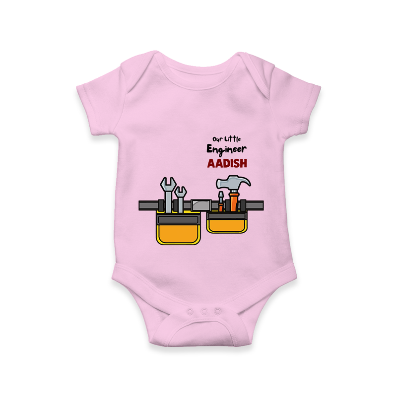 Our Little Engineer Romper | Custom Baby Romper for Festival and Learning - BABY PINK - New Born (Chest 14")