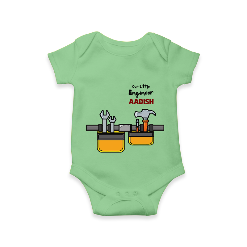 Our Little Engineer Romper | Custom Baby Romper for Festival and Learning - GREEN - New Born (Chest 14")