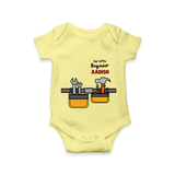 Our Little Engineer Romper | Custom Baby Romper for Festival and Learning - PASTEL YELLOW - New Born (Chest 14")