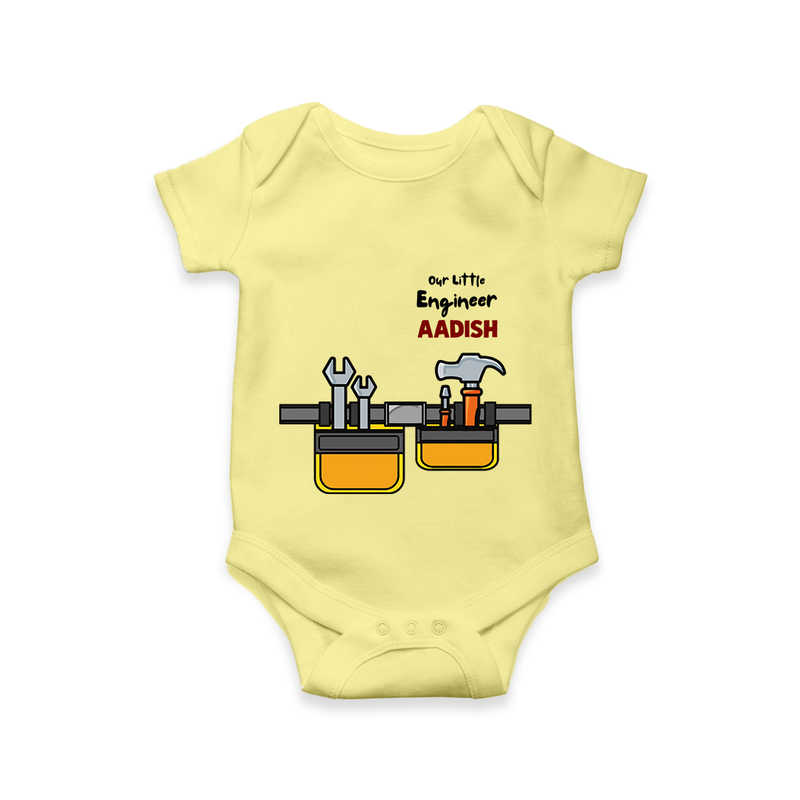 Our Little Engineer Romper | Custom Baby Romper for Festival and Learning - PASTEL YELLOW - New Born (Chest 14")