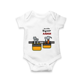 Our Little Engineer Romper | Custom Baby Romper for Festival and Learning - WHITE - New Born (Chest 14")