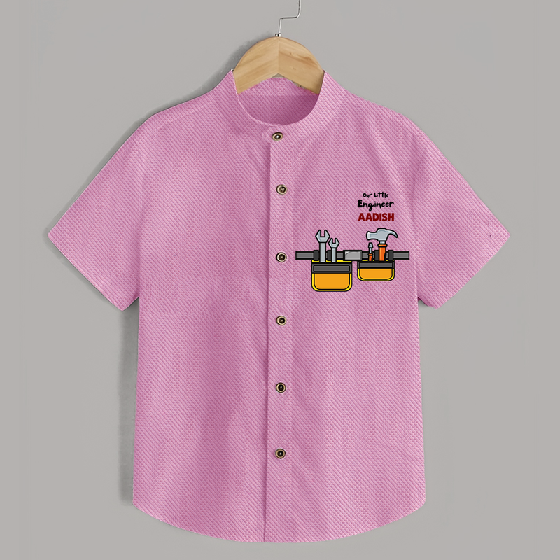 Our Little Engineer Shirt | Custom Baby Shirt for Festival and Learning - BABY PINK - 0 - 6 Months Old (Chest 23")