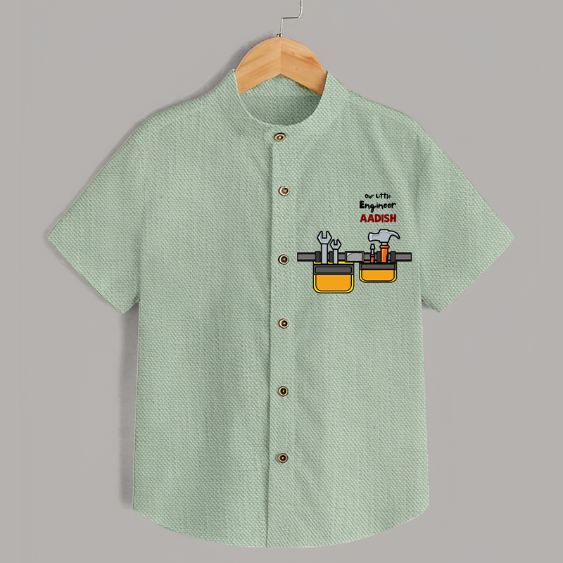 Our Little Engineer Shirt | Custom Baby Shirt for Festival and Learning - MINT GREEN - 0 - 6 Months Old (Chest 23")