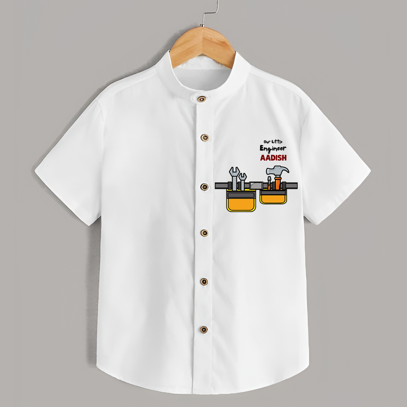 Our Little Engineer Shirt | Custom Baby Shirt for Festival and Learning - WHITE - 0 - 6 Months Old (Chest 23")