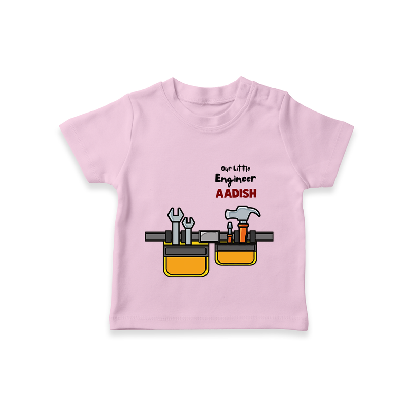 Our Little Engineer Tshirt | Custom Baby Tshirt for Festival and Learning - BABY PINK - 0-5 Months Old (Chest 17")