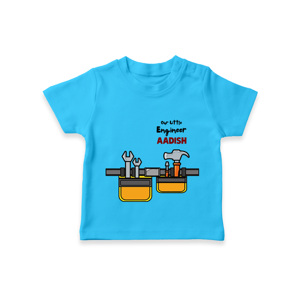  Little Engineer Tool Master T shirt - SKY BLUE - 0-5 Months Old (Chest 17")