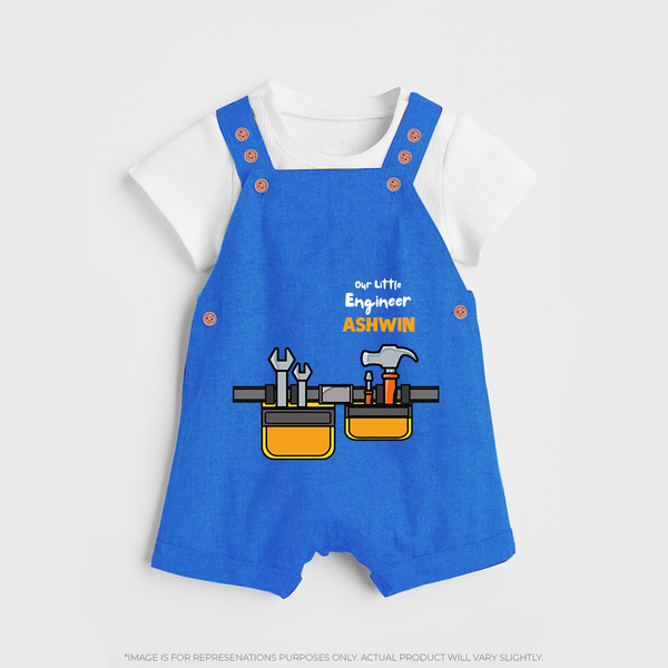 Our Little Engineer Dungaree Set | Custom Baby Dungaree Set for Festival and Learning - COBALT BLUE - 0 - 5 Months Old (Chest 18")