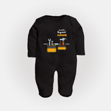 Our Little Engineer Sleep Suit | Custom Baby Sleep Suit for Festival and Learning - BLACK - New Born (Chest 7.5")