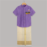 Our Little Engineer Shirt And Dhoti | Custom Baby Shirt And Dhoti for Festival and Learning - ROYAL PURPLE - 0 - 6 Months Old (Chest-23") (Dhoti length-14")