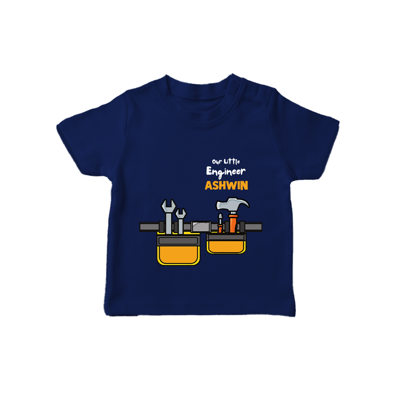 Our Little Engineer Tshirt | Custom Baby Tshirt for Festival and Learning - NAVY BLUE - 0-5 Months Old (Chest 17")