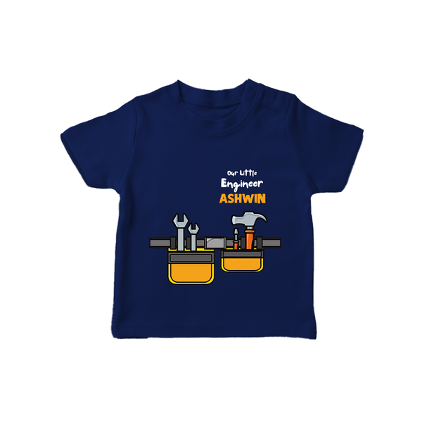  Little Engineer Tool Master T shirt - NAVY BLUE - 0-5 Months Old (Chest 17")