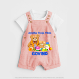 Ayudha Puja Teddy Blessings Dungaree - PEACH - 0 - 5 Months Old (Chest 18")