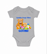 Ayudha Puja Teddy Blessings Romper - GREY - New Born (Chest 14")