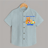 Ayudha Puja Teddy Blessings  Shirt - ARCTIC BLUE - 0 - 6 Months Old (Chest 23")