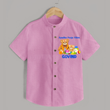 Ayudha Puja Teddy Blessings  Shirt - BABY PINK - 0 - 6 Months Old (Chest 23")