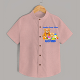 Ayudha Puja Teddy Blessings  Shirt - PEACH - 0 - 6 Months Old (Chest 23")