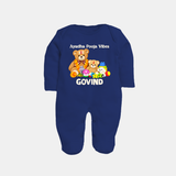 Ayudha Puja Teddy Blessings Full Body Suit - NAVY BLUE - New Born (Chest 7.5")