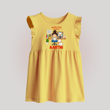 Ayudha Puja Little Creator Baby Frock - PASTEL YELLOW - 0 - 3 Months Old (Chest 17")
