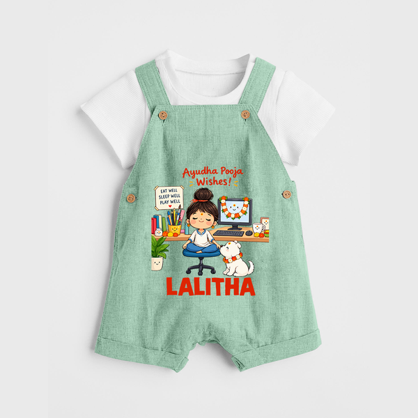 Ayudha Puja Little Creator Dungaree - MINT GREEN - 0 - 5 Months Old (Chest 18")