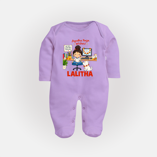 Ayudha Puja Little Creator Full Body Suit - LILAC - New Born (Chest 7.5")