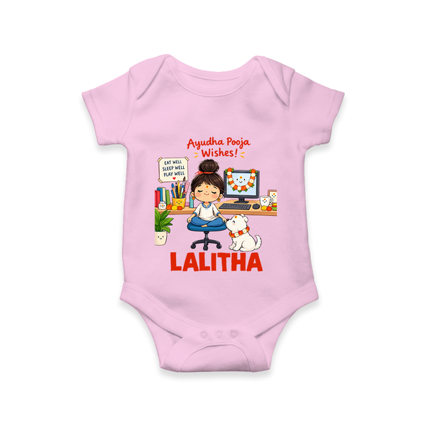 Ayudha Puja Little Creator Romper - BABY PINK - New Born (Chest 14")