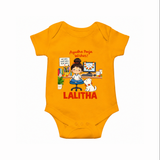 Ayudha Puja Little Creator Romper - CHROME YELLOW - New Born (Chest 14")