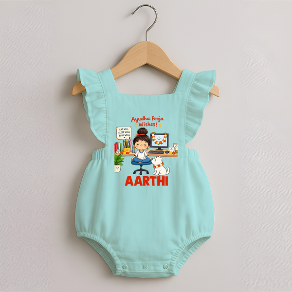 Ayudha Puja Little Creator Romper Frock - MINT GREEN - 0 - 3 Months Old (Chest 19")
