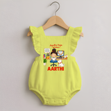 Ayudha Puja Little Creator Romper Frock - PASTEL YELLOW - 0 - 3 Months Old (Chest 19")