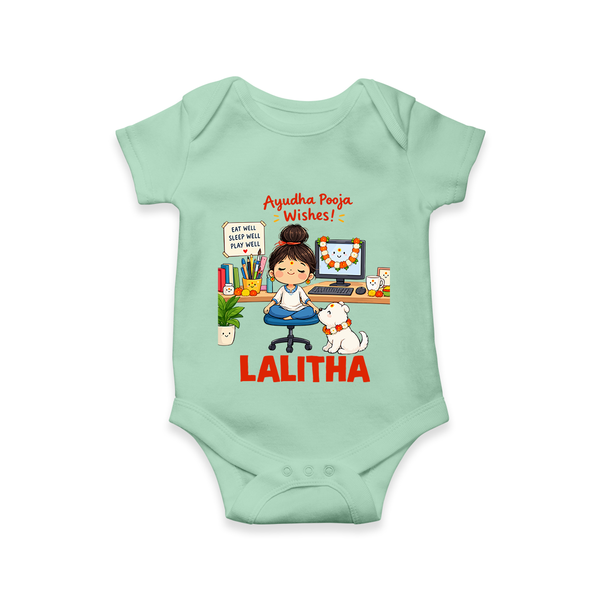 Ayudha Puja Little Creator Romper - MINT GREEN - New Born (Chest 14")