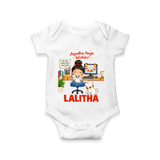 Ayudha Puja Little Creator Romper - WHITE - New Born (Chest 14")