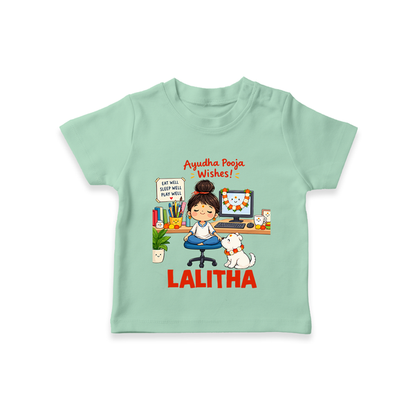 Ayudha Puja Little Creator T Shirt - MINT GREEN - 0-5 Months Old (Chest 17")