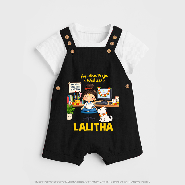 Ayudha Puja Little Creator Dungaree - BLACK - 0 - 5 Months Old (Chest 18")