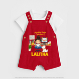 Ayudha Puja Little Creator Dungaree - RED - 0 - 5 Months Old (Chest 18")