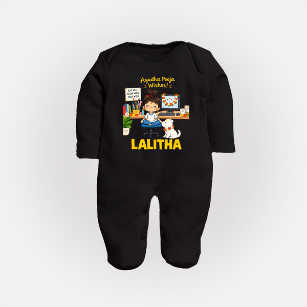 Ayudha Puja Little Creator Full Body Suit - BLACK - New Born (Chest 7.5")