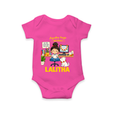 Ayudha Puja Little Creator Romper - HOT PINK - New Born (Chest 14")