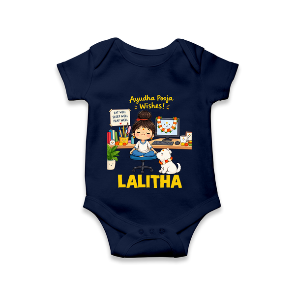 Ayudha Puja Little Creator Romper - NAVY BLUE - New Born (Chest 14")