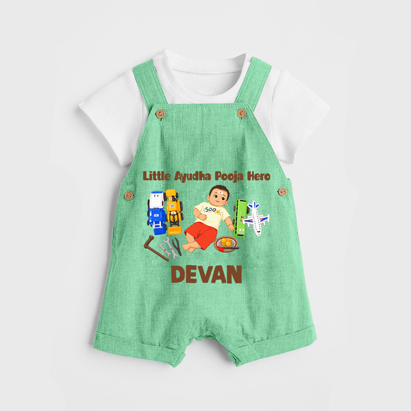 Little Ayudha Puja Hero Dungaree - GREEN - 0 - 5 Months Old (Chest 18")