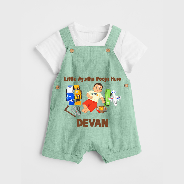 Little Ayudha Puja Hero Dungaree - MINT GREEN - 0 - 5 Months Old (Chest 18")