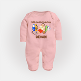 Little Ayudha Puja Hero Full Body Suit - BABY PINK - New Born (Chest 7.5")