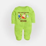 Little Ayudha Puja Hero Full Body Suit - LIME GREEN - New Born (Chest 7.5")