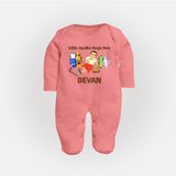 Little Ayudha Puja Hero Full Body Suit - PEACH - New Born (Chest 7.5")