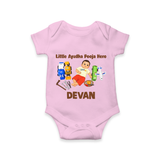 Little Ayudha Puja Hero Romper - BABY PINK - New Born (Chest 14")