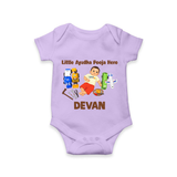Little Ayudha Puja Hero Romper - LILAC - New Born (Chest 14")