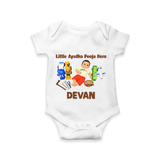 Little Ayudha Puja Hero Romper - WHITE - New Born (Chest 14")