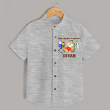 Little Ayudha Puja Hero  Shirt - GREY - 0 - 6 Months Old (Chest 23")
