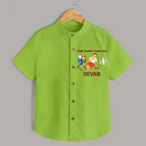 Little Ayudha Puja Hero  Shirt - LIME GREEN - 0 - 6 Months Old (Chest 23")