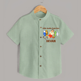 Little Ayudha Puja Hero  Shirt - MINT GREEN - 0 - 6 Months Old (Chest 23")