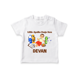 Little Ayudha Puja Hero T Shirt - WHITE - 0-5 Months Old (Chest 17")