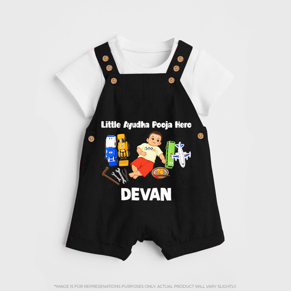 Little Ayudha Puja Hero Dungaree - BLACK - 0 - 5 Months Old (Chest 18")